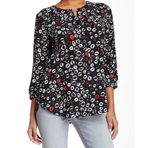 NYDJ Lip Print Blouse